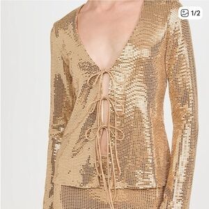 Show Me Your MuMu Shimmering Gold Top Small